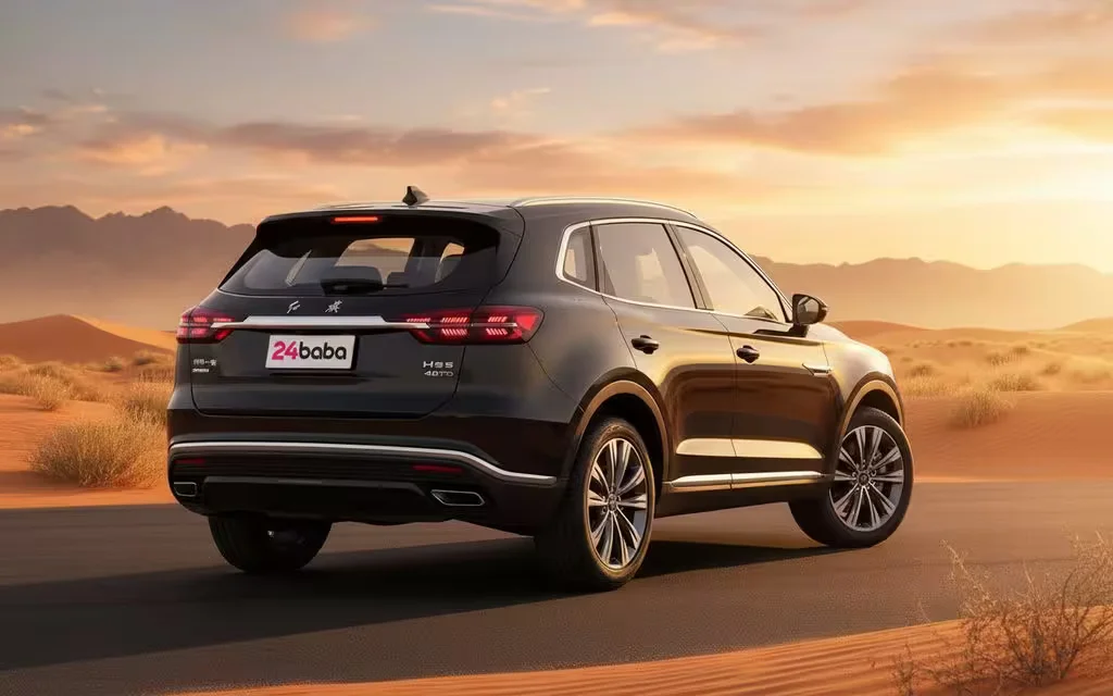 Hongqi Hs5 2023 Black rear view showing taillights – rental in Dubai