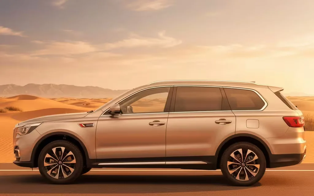 Hongqi Hs7 2022 Beige side profile – rental in Dubai