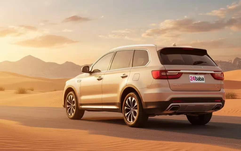 Hongqi Hs7 2022 Beige parked outdoor scene – rental in Dubai