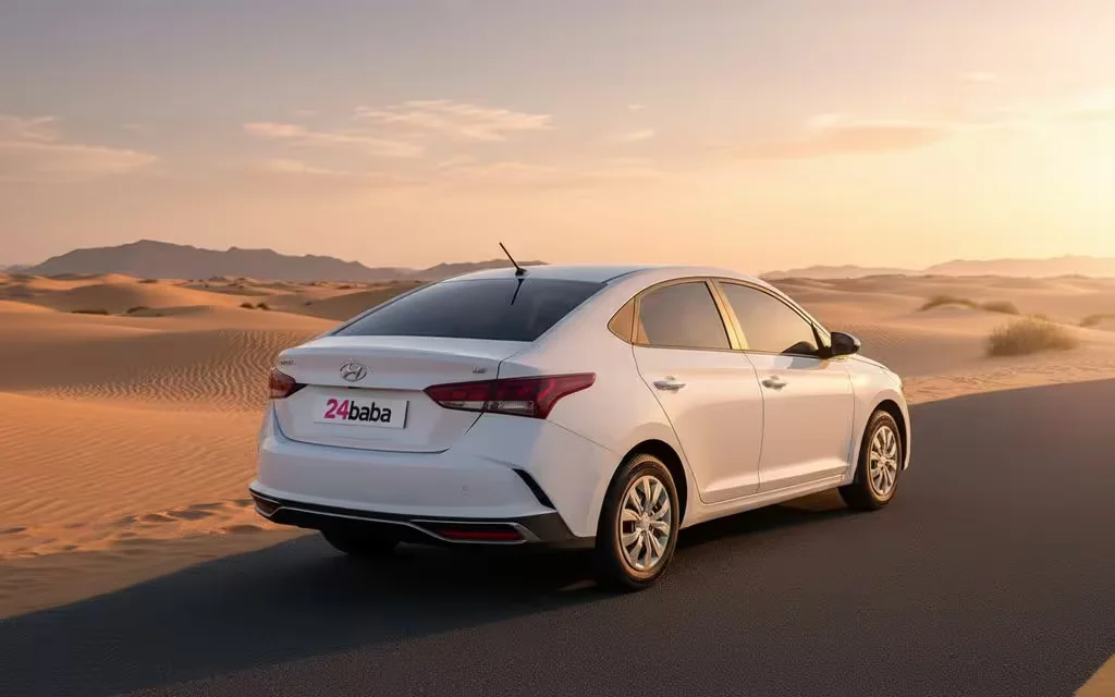 Hyundai Accent 2020 White rear view showing taillights