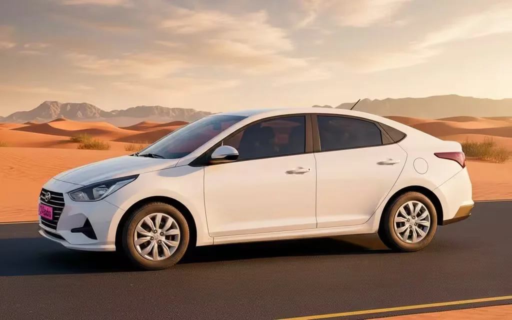 Hyundai Accent 2020 White side profile