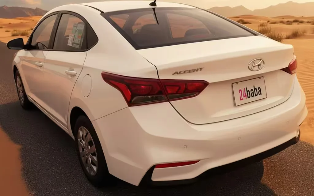 Hyundai Accent 2020 White rear view showing taillights