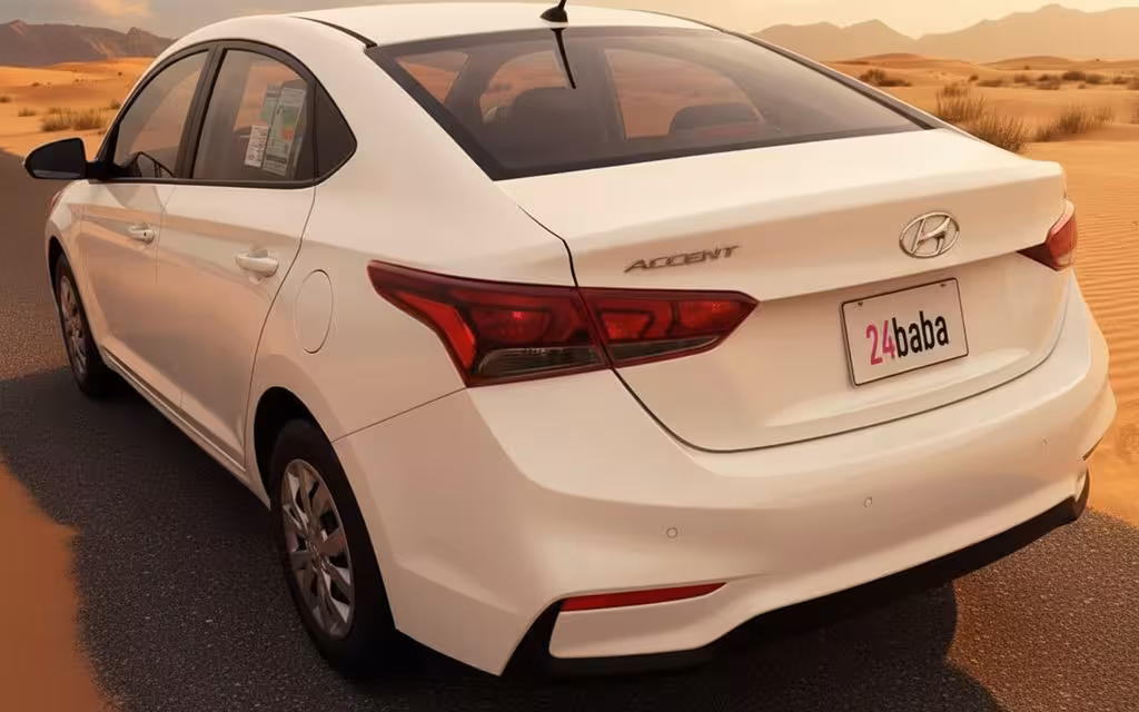 Hyundai Accent 2020 White rear view showing taillights