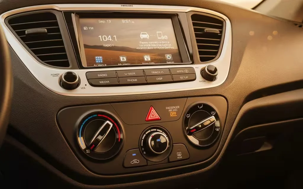 Hyundai Accent 2022 dashboard and infotainment