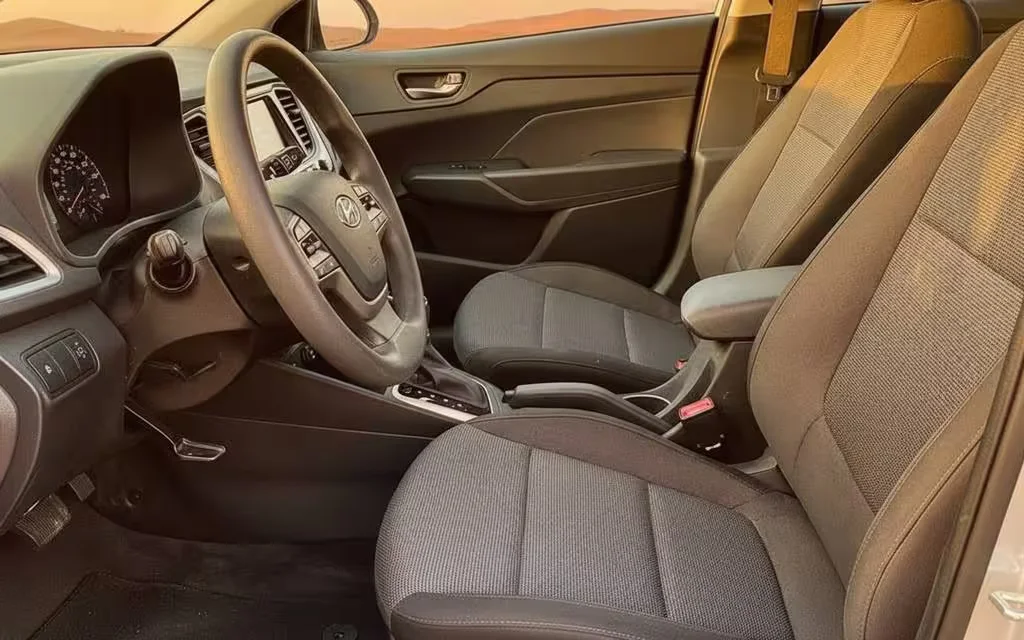 Hyundai Accent 2022 interior view showing trim