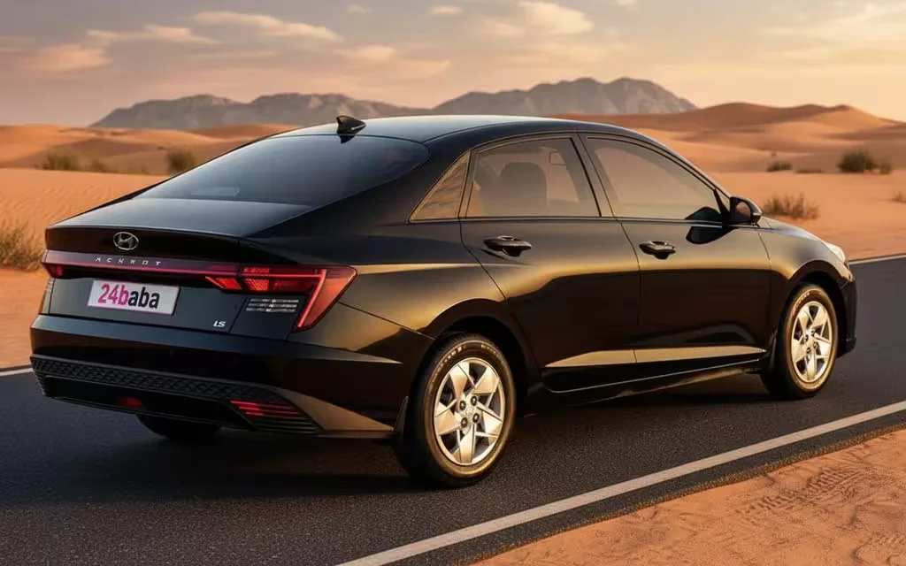 Hyundai Accent 2024 Black rear view showing taillights