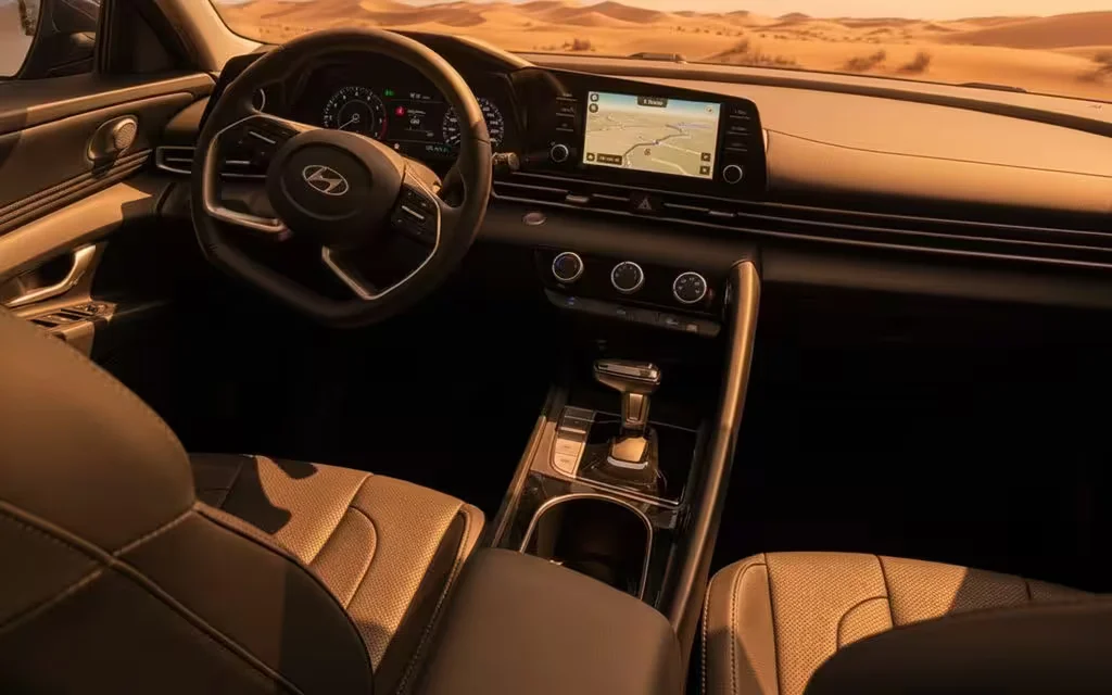 Hyundai Elantra 2024 dashboard and infotainment – rental in Dubai