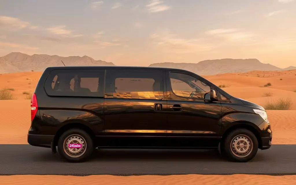 Hyundai H1 2020 Black side profile – rental in Dubai