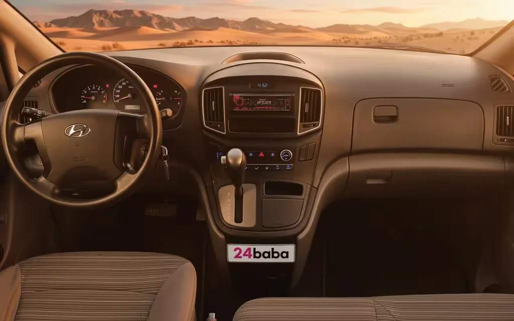 Hyundai H1 2020 dashboard and infotainment – rental in Dubai