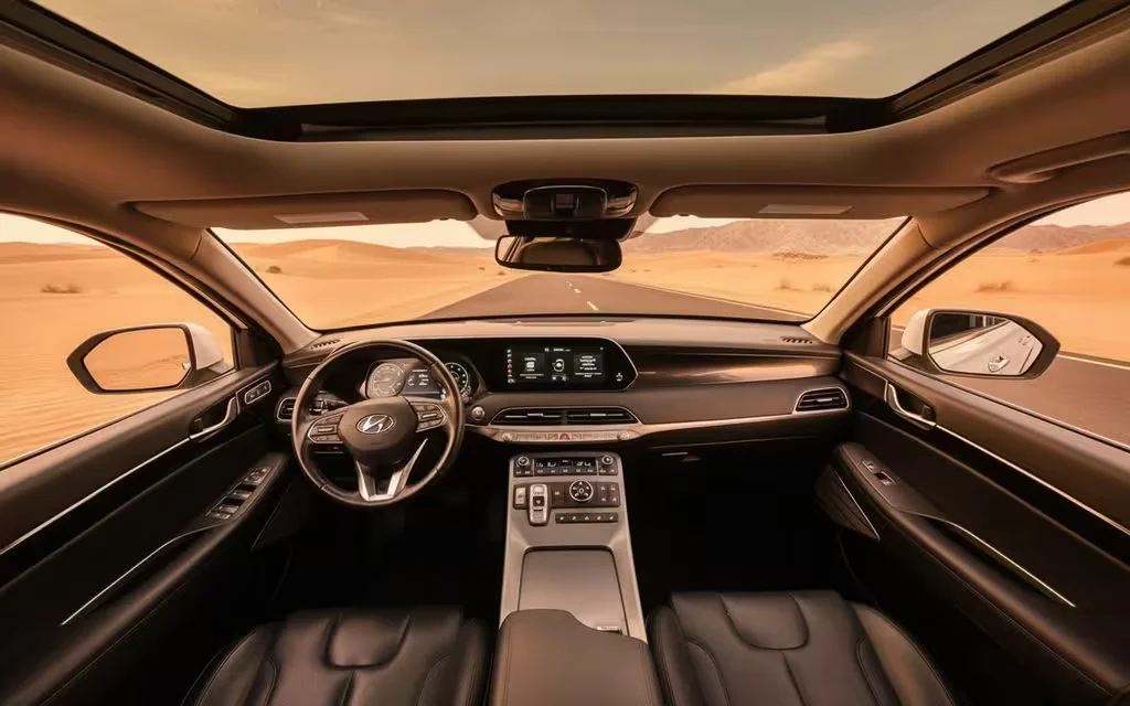 Hyundai Palisade 2021 dashboard and infotainment – rental in Dubai
