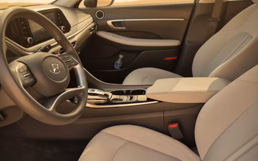 Hyundai Sonata 2021 interior view showing trim – rental in Dubai