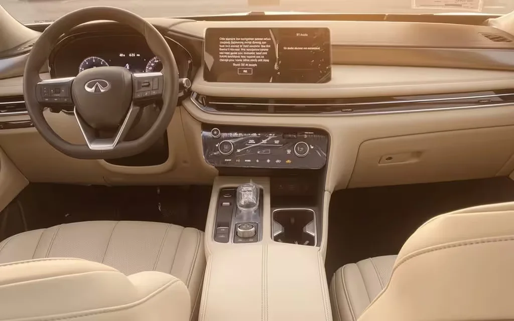 Infiniti Qx60 2023 dashboard and infotainment – rental in Dubai