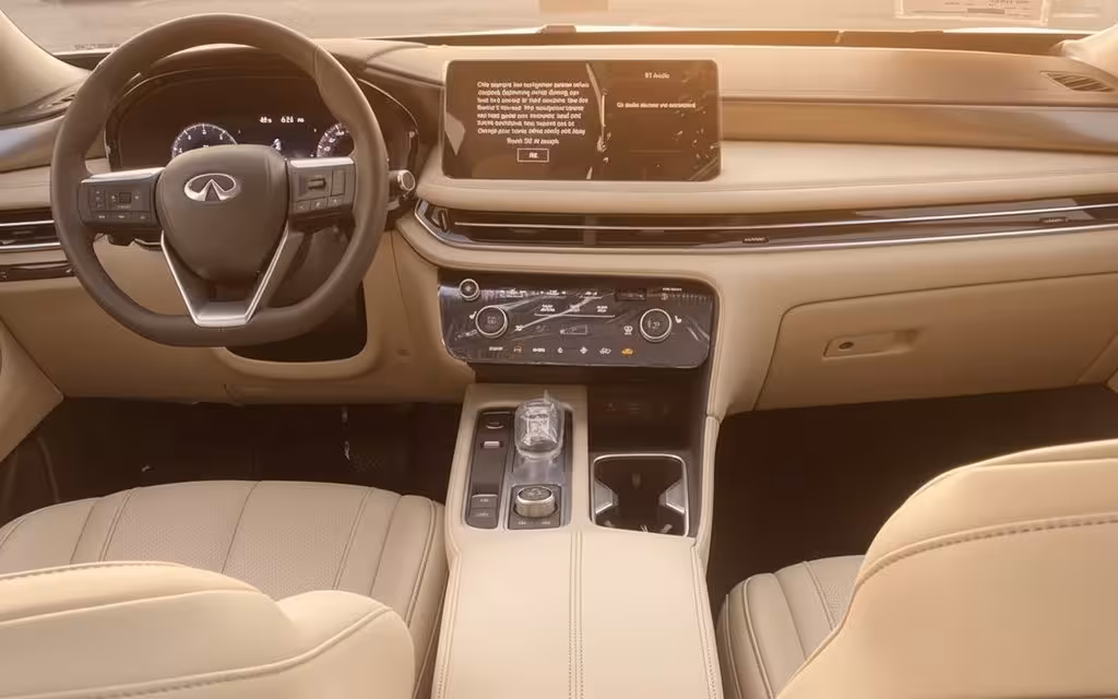 Infiniti Qx60 2023 dashboard and infotainment – rental in Dubai