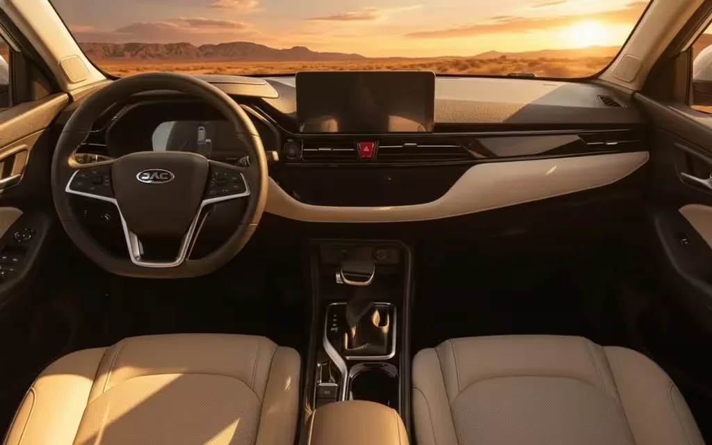 Jac Js4 2023 dashboard and infotainment – rental in Dubai