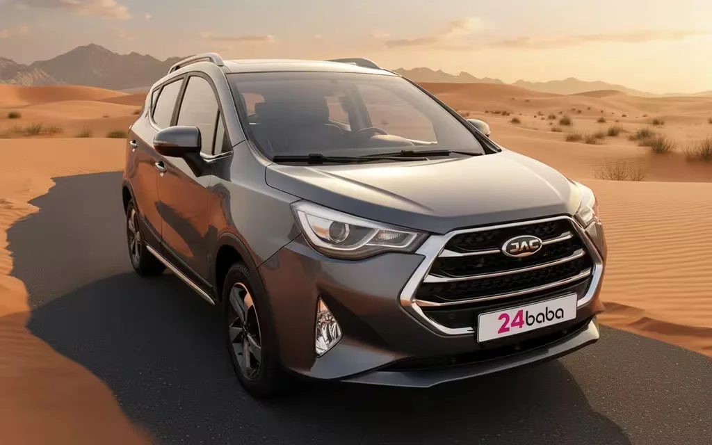 Jac S3 2023 Grey front view with headlights – rental in Dubai