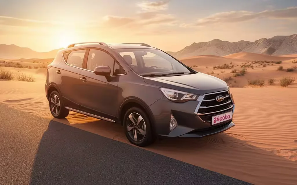 Jac S3 2023 Grey parked outdoor scene – rental in Dubai