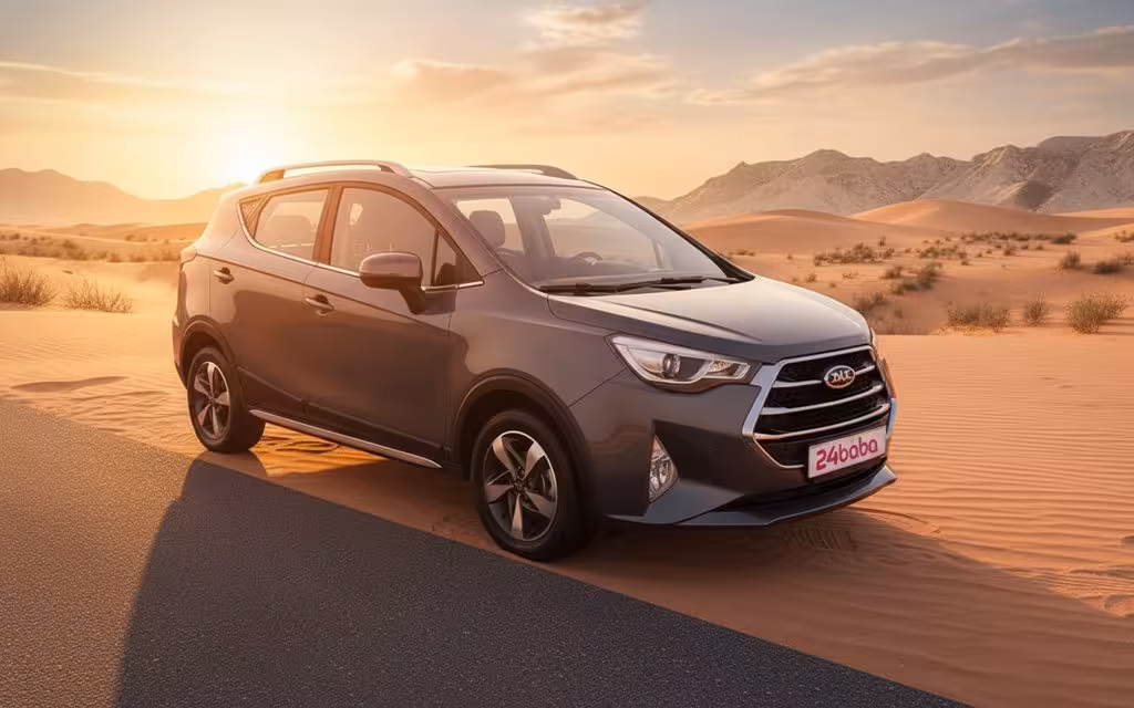 Jac S3 2023 Grey parked outdoor scene – rental in Dubai