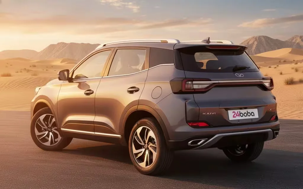 Kaiyi X3 2024 Grey rear view showing taillights – rental in Dubai