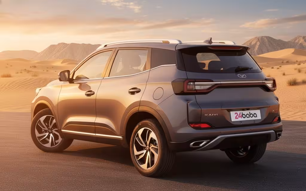 Kaiyi X3 2024 Grey rear view showing taillights – rental in Dubai