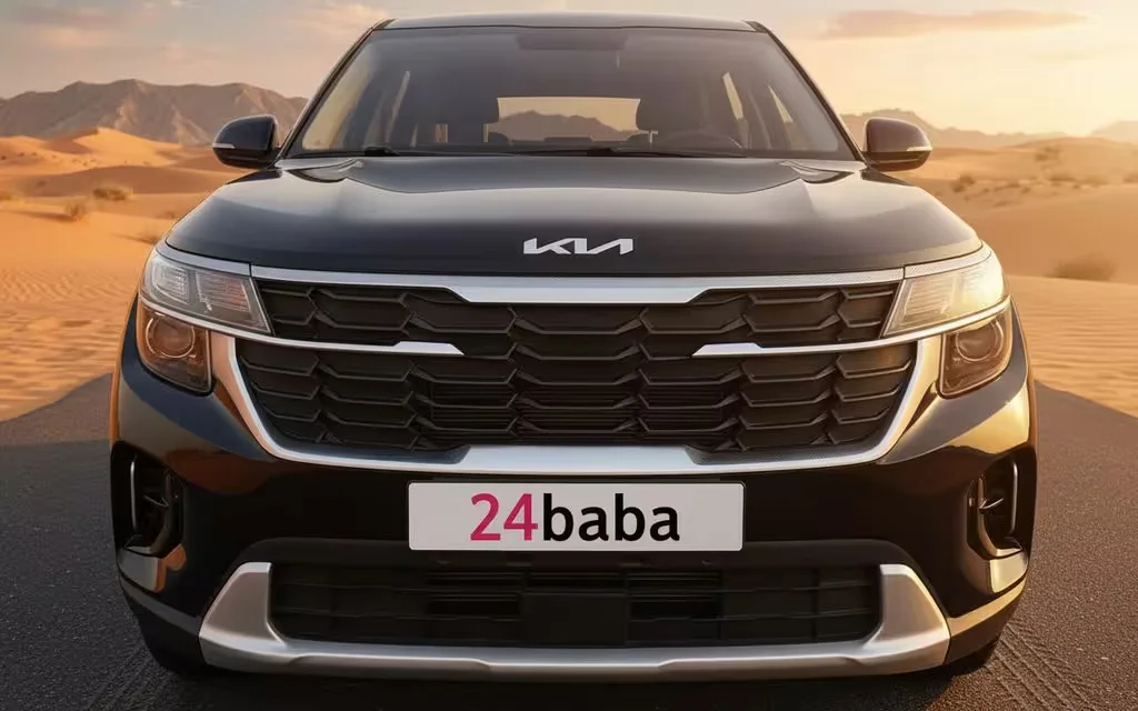 Kia Seltos 2025 Black front view with headlights