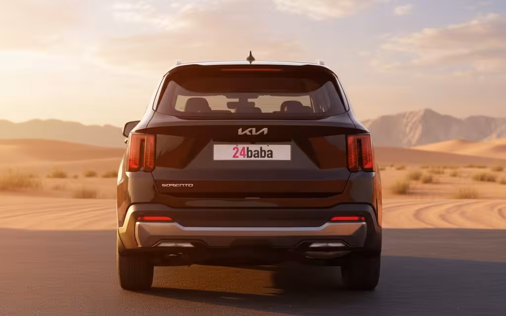 Kia Sorento 2025 Black rear view showing taillights