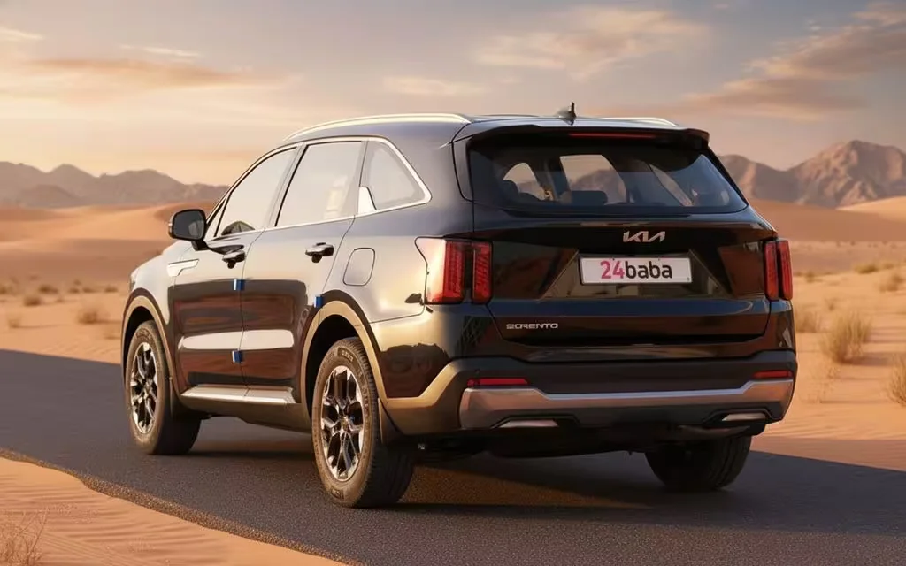 Kia Sorento 2025 Black rear view showing taillights
