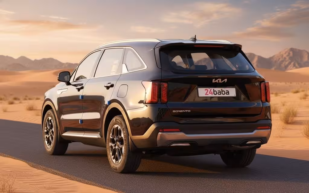 Kia Sorento 2025 Black rear view showing taillights
