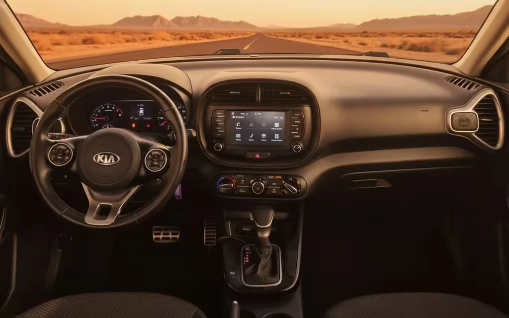 Kia Soul 2021 dashboard and infotainment – rental in Dubai