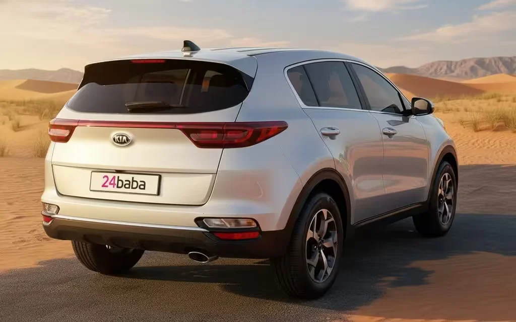 Kia Sportage 2021 Silver rear view showing taillights