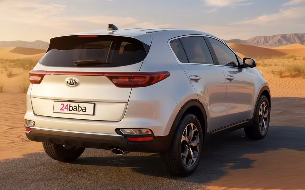 Kia Sportage 2021 Silver rear view showing taillights