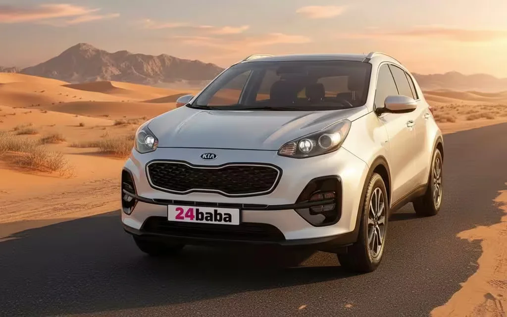 Kia Sportage 2021 Silver front view with headlights