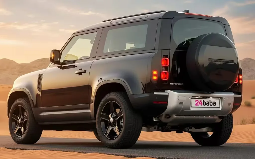LandRover Defender 2023 Black side profile – rental in Dubai