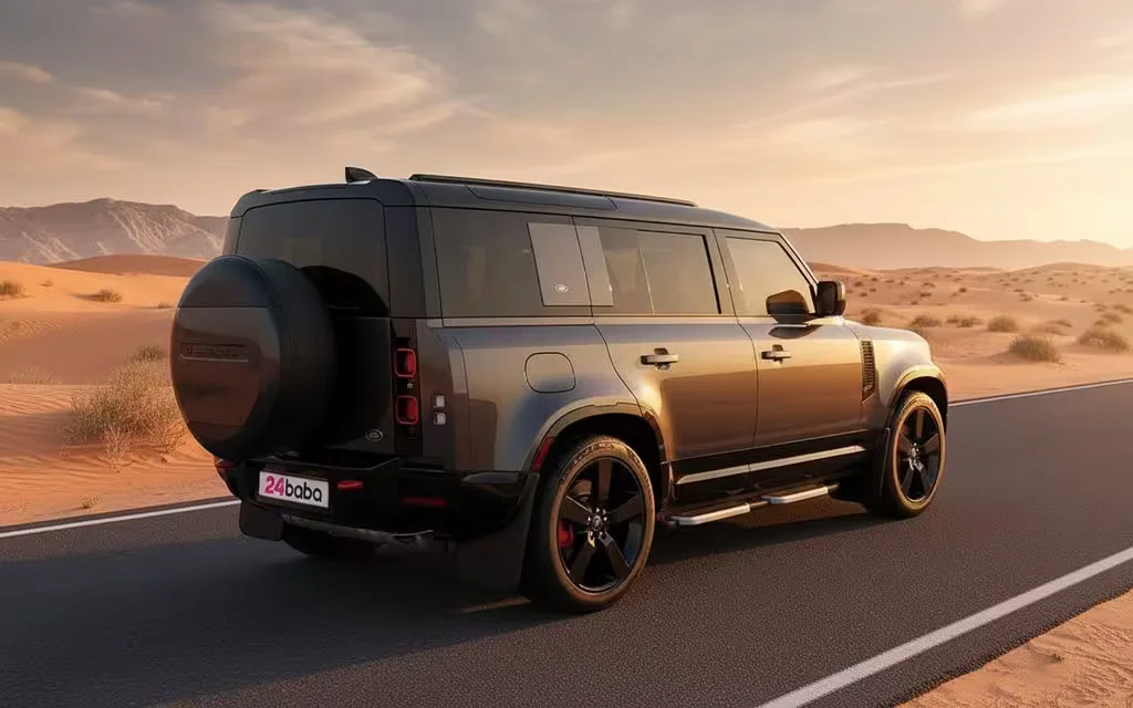 LandRover Defender 2024 Grey rear view showing taillights