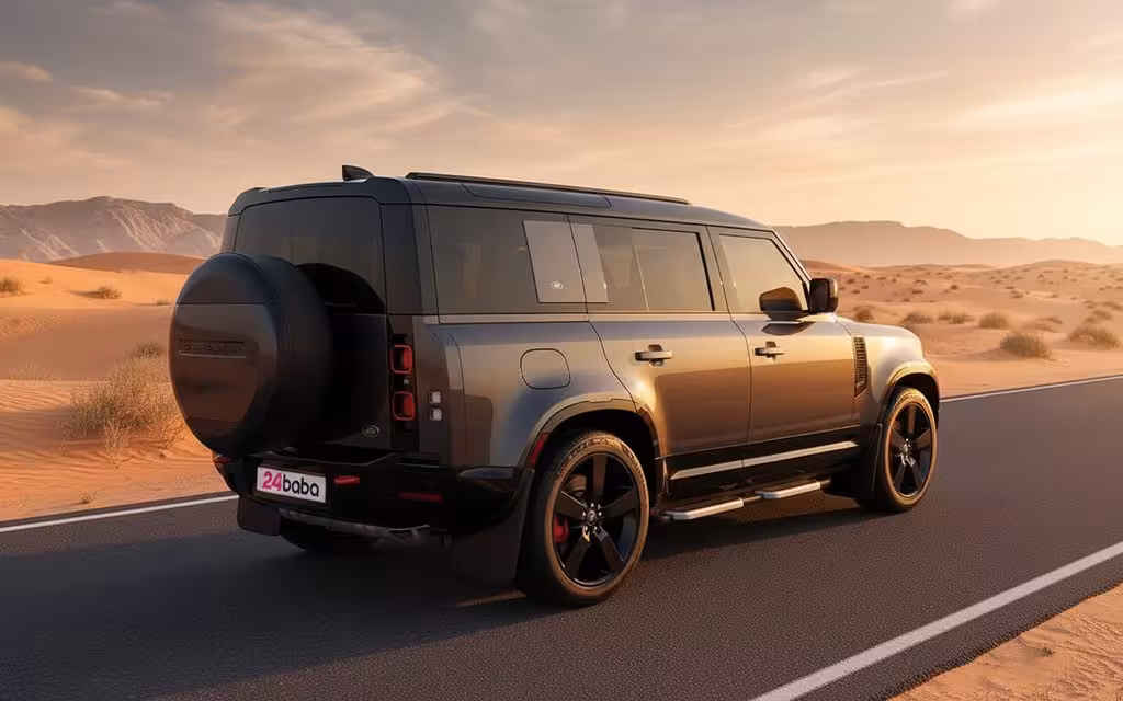 LandRover Defender 2024 Grey rear view showing taillights