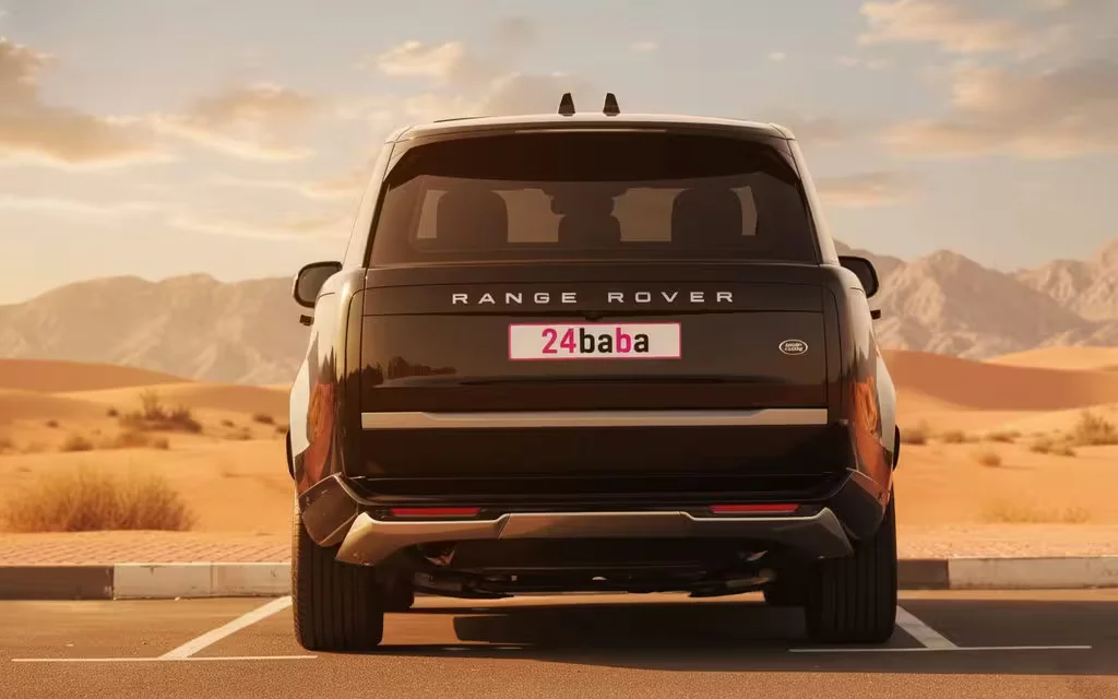 LandRover RangeRover 2023 Black rear view showing taillights – rental in Dubai