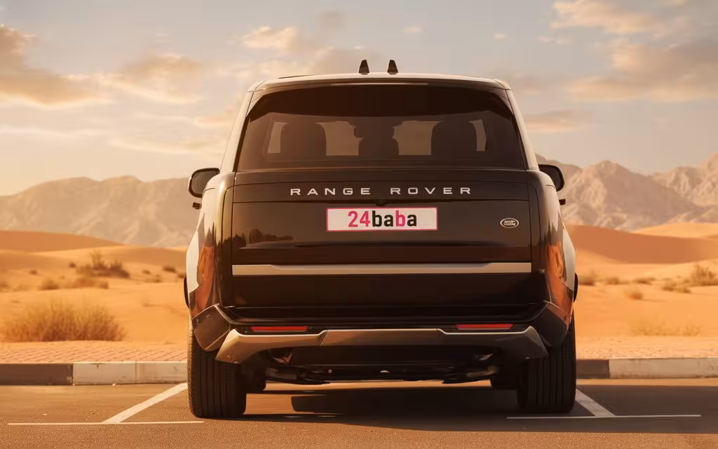LandRover RangeRover 2023 Black rear view showing taillights – rental in Dubai