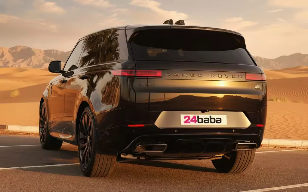 LandRover RangeRoverSport 2024 Black rear view showing taillights – rental in Dubai