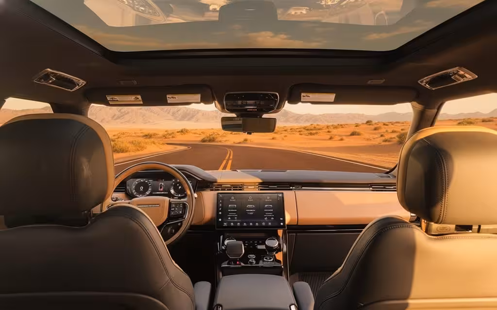 LandRover RangeRoverSport 2024 interior view showing trim – rental in Dubai