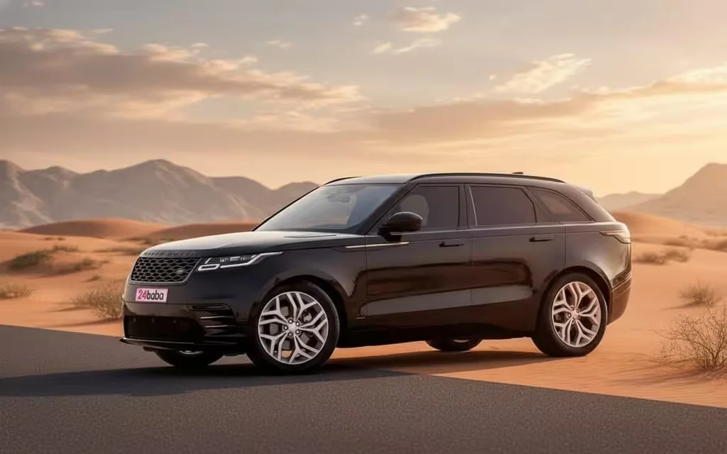 LandRover RangeRoverVelar 2022 Black side profile – rental in Dubai