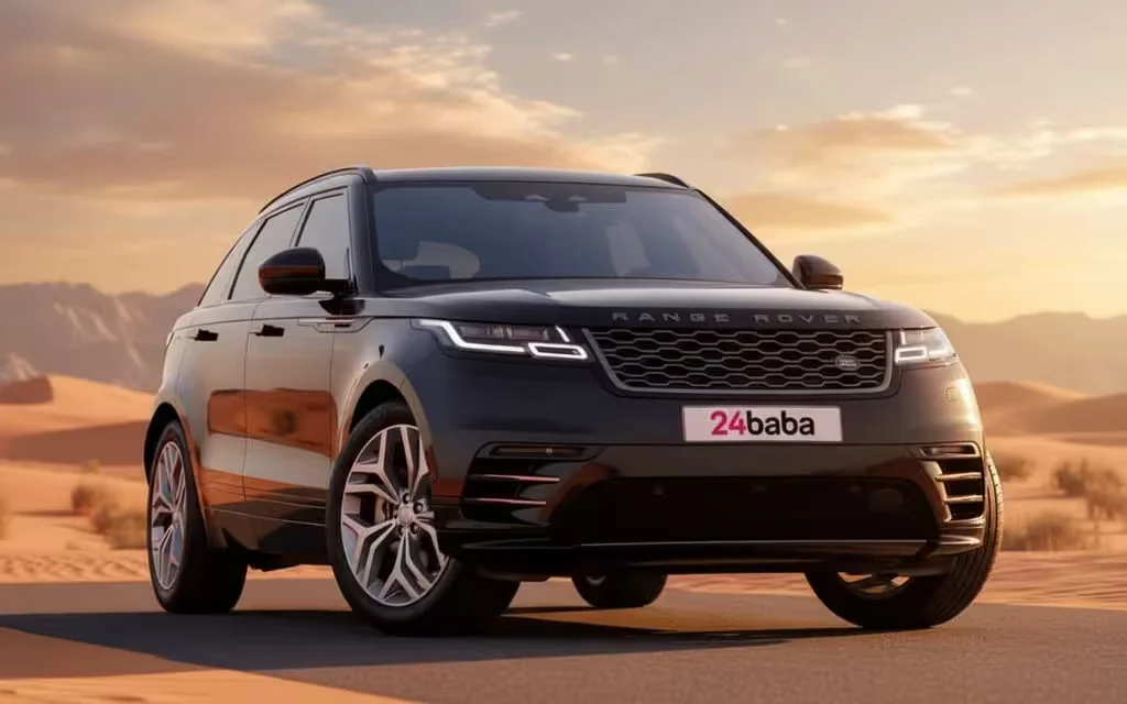 LandRover RangeRoverVelar 2022 Black side profile – rental in Dubai