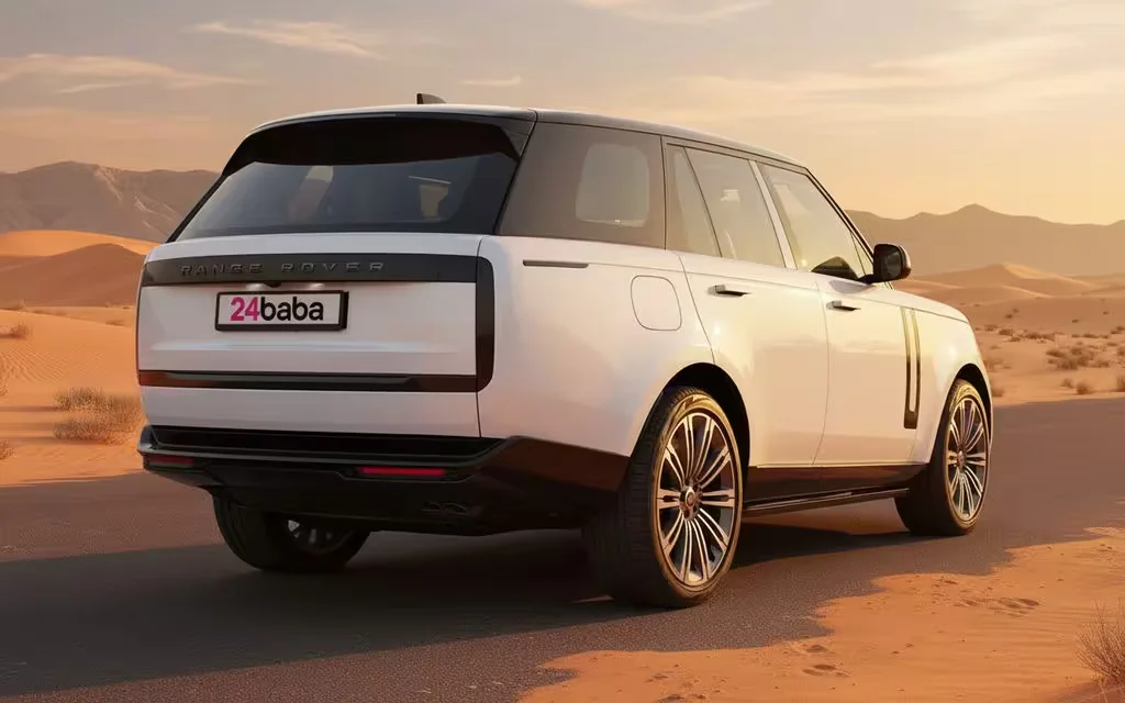 LandRover RangeRoverVogue 2025 White rear view showing taillights – rental in Dubai