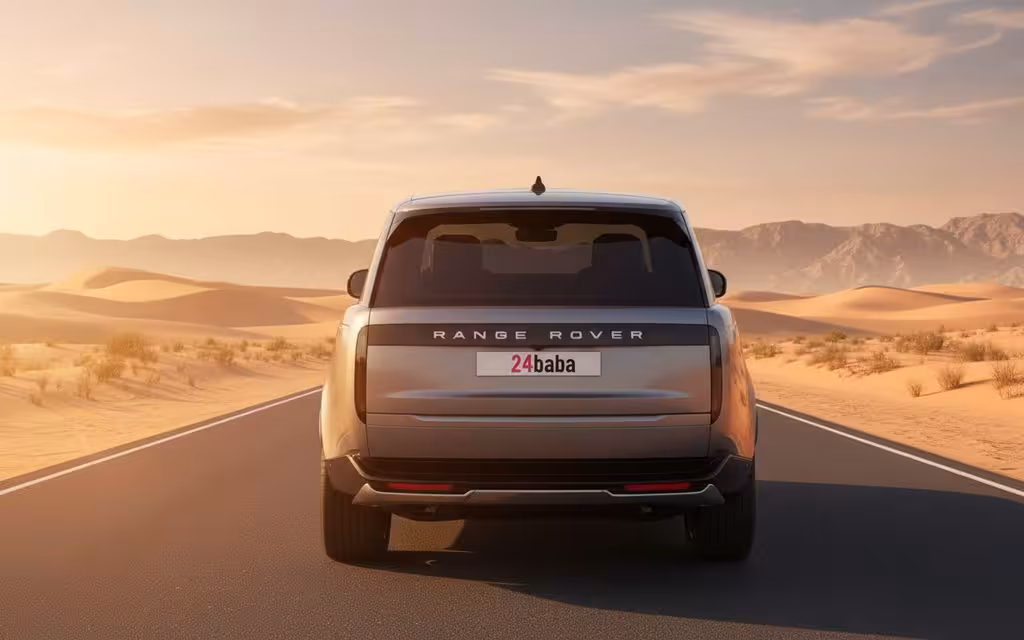 LandRover RangeRoverVogue 2025 Grey rear view showing taillights – rental in Dubai