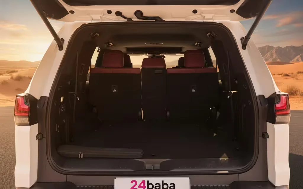 Lexus Lx 2023 White rear view showing taillights – rental in Dubai