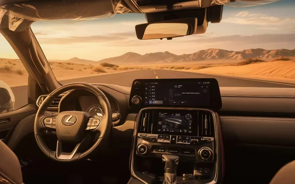 Lexus Lx 2023 dashboard and infotainment – rental in Dubai