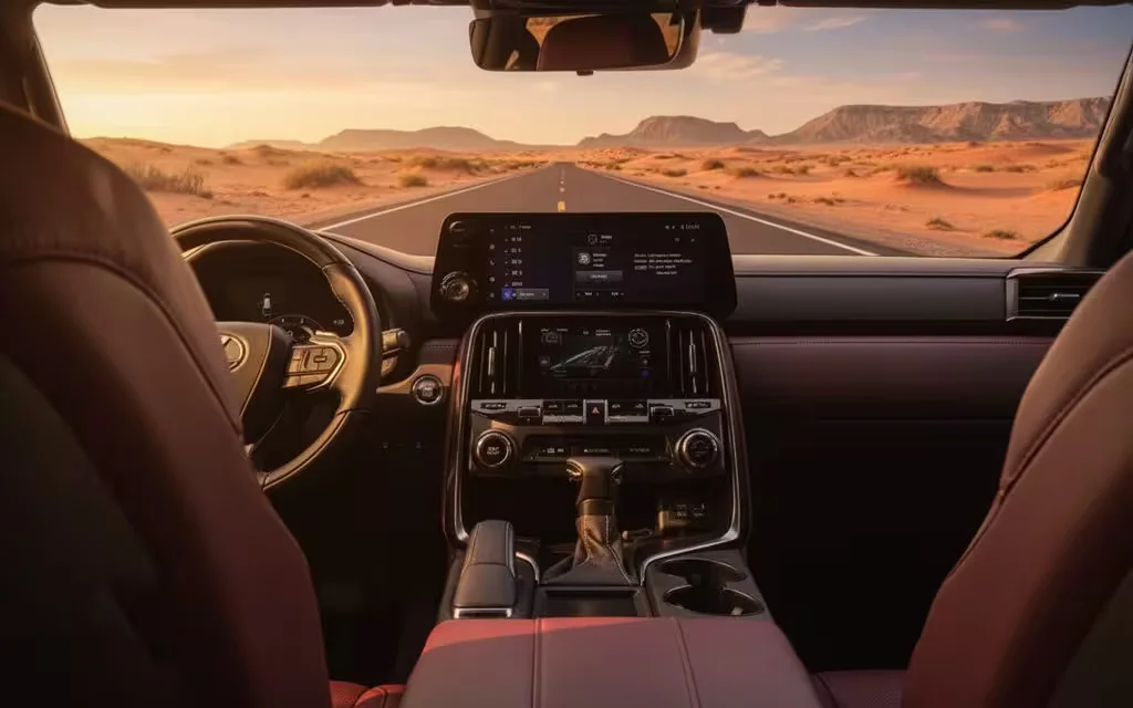 Lexus Lx 2023 White parked outdoor scene – rental in Dubai