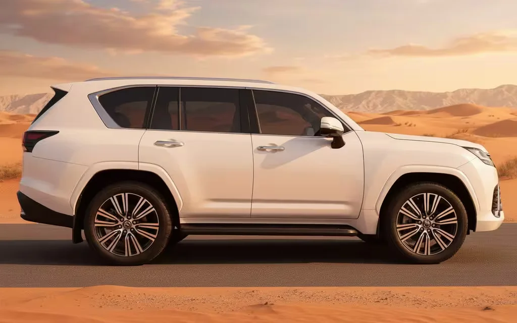 Lexus Lx 2023 White side profile – rental in Dubai