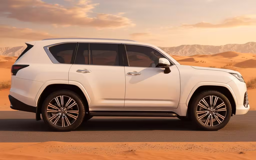 Lexus Lx 2023 White side profile – rental in Dubai