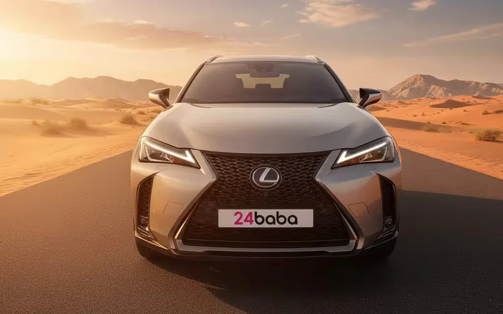 Lexus Ux 2021 front view with headlights – rental in Dubai