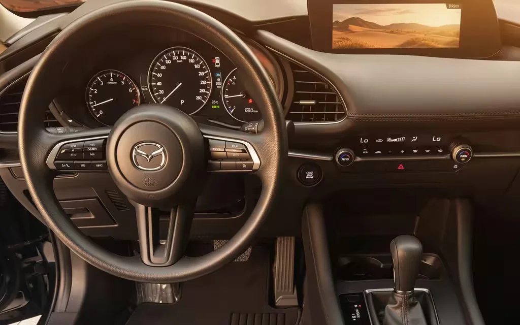 Mazda 3 2025 dashboard and infotainment – rental in Dubai