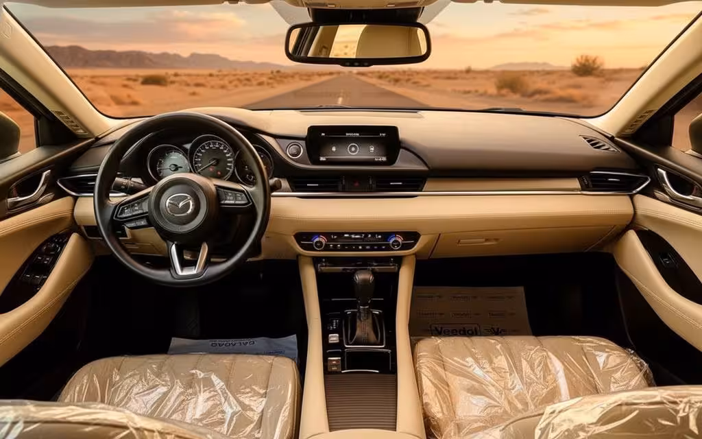 Mazda 6 2023 dashboard and infotainment – rental in Dubai